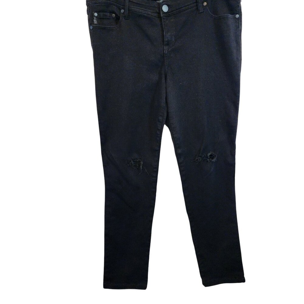 Torrid Black Distressed Skinny Jean Size 14S